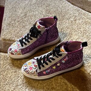 Steve Madden Emoji Jump Kids Glitter High-Top Sneakers Multicolor Size 5